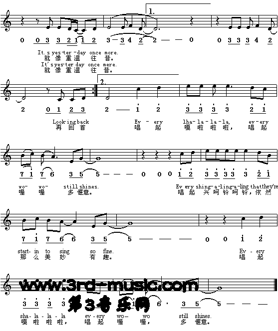 Yesterday Once More �������֣���Ӣ�ģ�[����]������