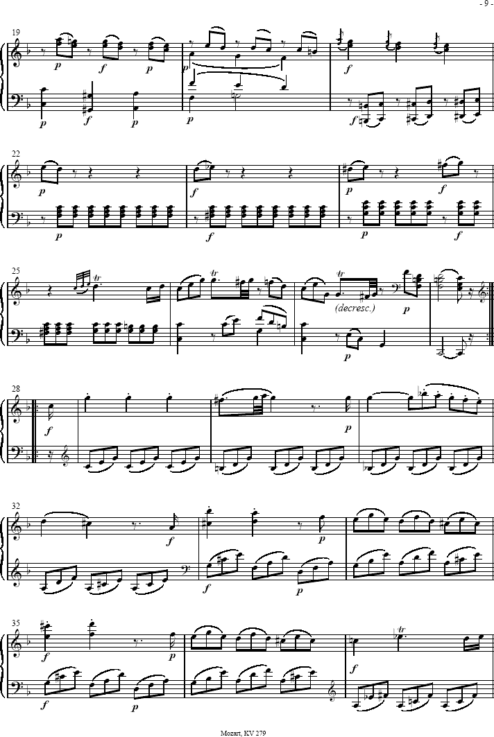 Sonatas K279 Mvt.2
